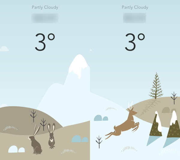 ほっこりする 動物のいるキュートなイラストで癒されるお天気アプリ Wild Weather Isuta イスタ おしゃれ かわいい しあわせ