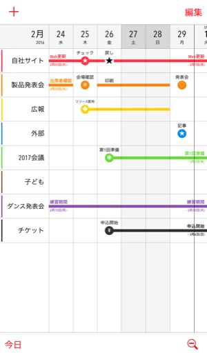 ガントチャートみたい 複数のスケジュールが見やすい無料カレンダー Grid Calendar Isuta イスタ おしゃれ かわいい しあわせ