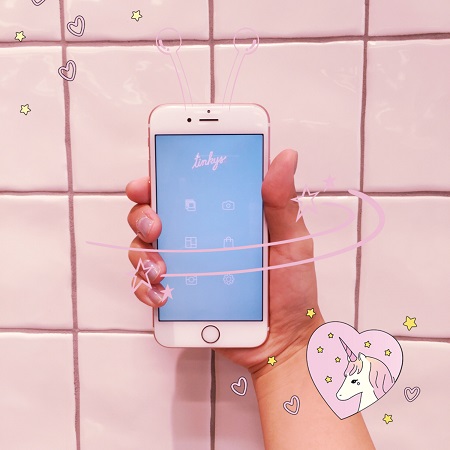 可愛いスタンプがいっぱい ピンクフィルターも無料で使える韓国発の加工アプリ Tinkys Isuta イスタ おしゃれ かわいい しあわせ