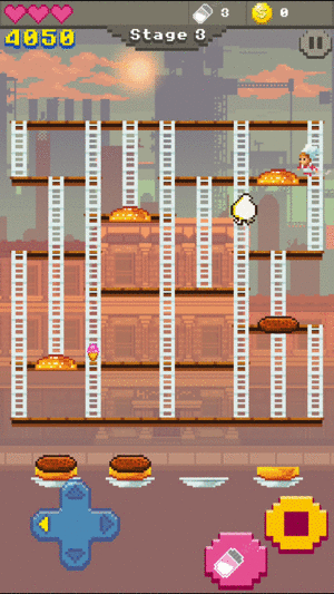ファミコン風のレトロ感が楽しいラダーアクションゲームアプリ Super Burger Time Isuta イスタ おしゃれ かわいい しあわせ