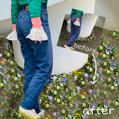 簡単にお花畑へ大変化!? アプリ「Picsart」を使った、お花を増し増しできる加工テクは友達にも教えたくなるっ