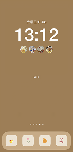 ウィジェットアプリ「Quike Widget」を使った、ロック画面風のホーム画面デザイン
