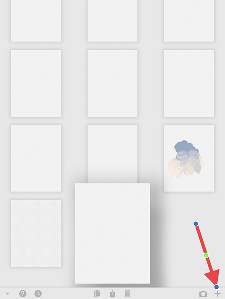 お絵描きアプリ「Art Set 4」で、新規ページを開く画面