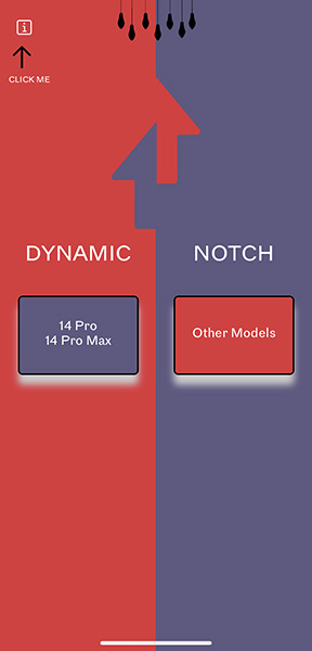 壁紙アプリ「Dynamic Notch」の操作画面