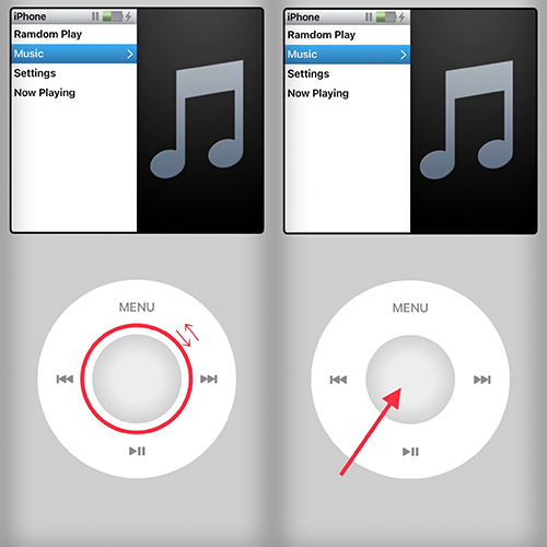 音楽プレイヤーアプリ「My Pod」の操作画面
