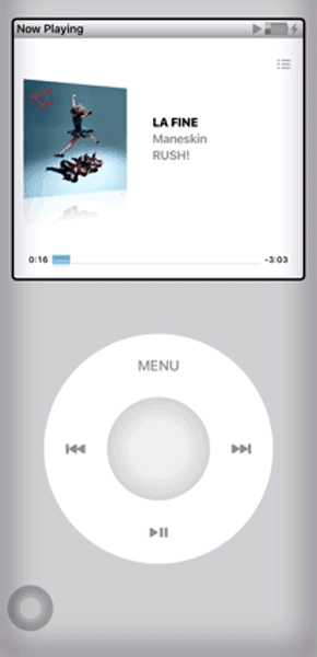 音楽プレイヤーアプリ「My Pod」の操作画面