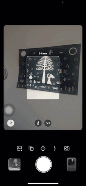 カメラアプリ「Dazz」の撮影シーンを写した画像