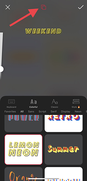 フォント、ステッカーアプリ「LOOMY」の操作画面