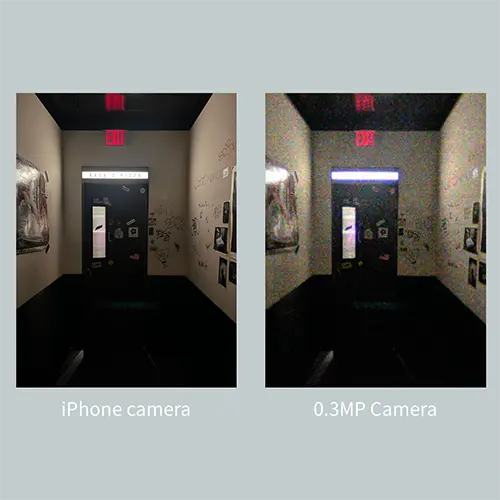カメラアプリ「0.3MP Camera」で撮影した写真と、iPhone 14で撮影した写真の比較