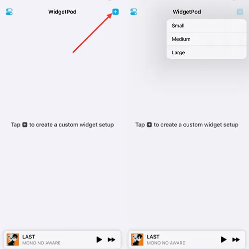 音楽ウィジェットアプリ「WidgetPod」のウィジェット作成画面