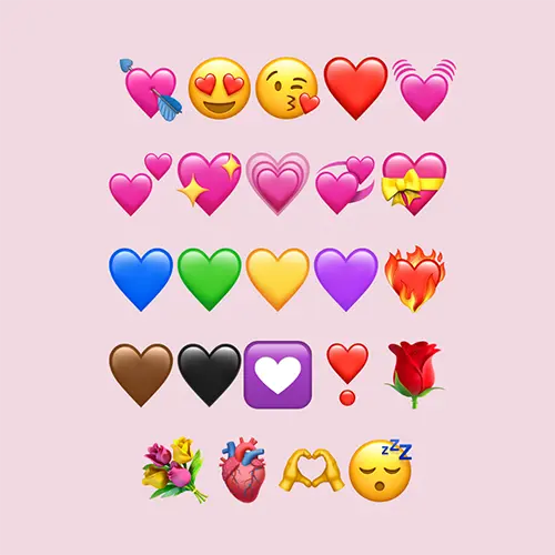 Instagramのバレンタイン特別機能に対応しているiPhone絵文字