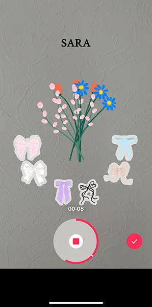 TikTokエフェクト「FlowerLanguage」の操作画面