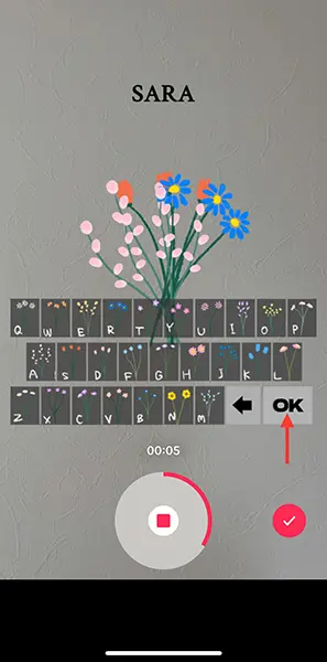 TikTokエフェクト「FlowerLanguage」の操作画面