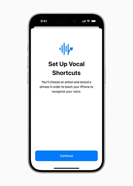 iPhoneのアクセシビリティ機能に追加される「Vocal Shortcuts」