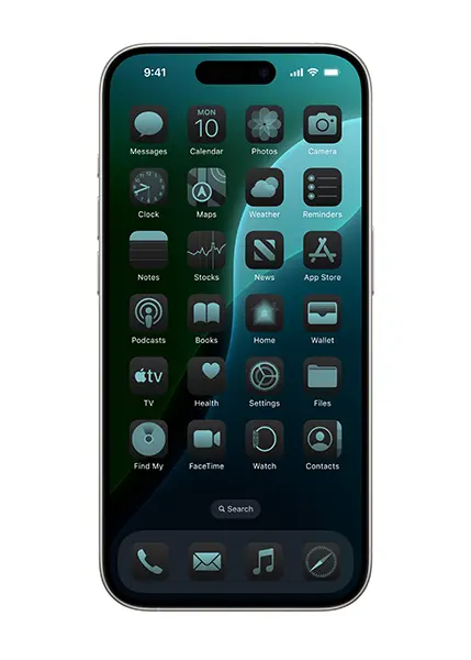 「iOS 18」のiPhoneホーム画面
