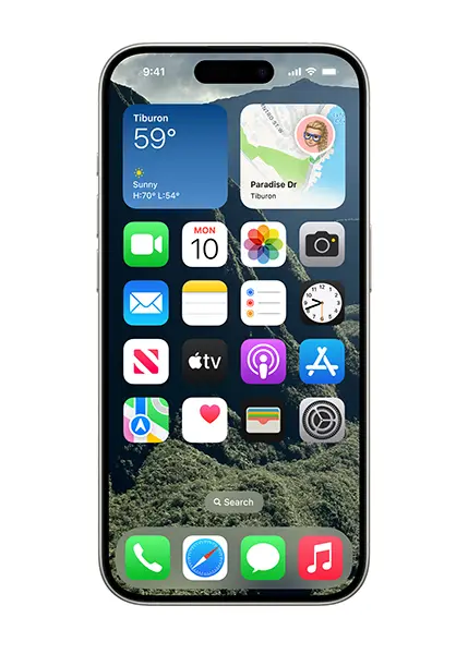 「iOS 18」のiPhoneホーム画面