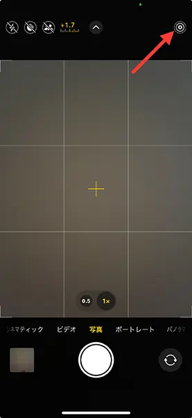 iPhoneカメラの撮影操作画面