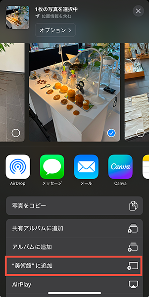 iOS 18以降を搭載した「写真」を操作する画面