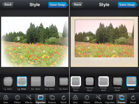 Snapbucket フィルターやフレームをワンタップでセット 写真編集