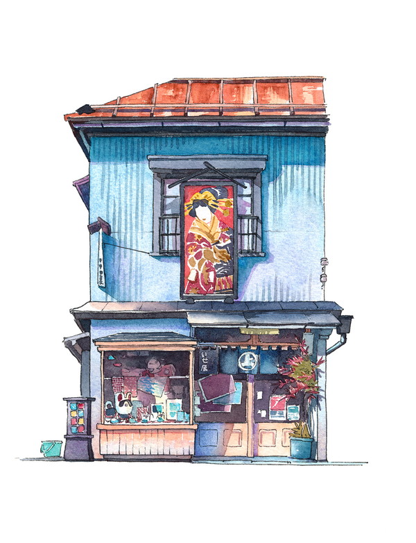 外国人イラストレーターが描いた東京の 古い建物 がノスタルジックでステキ Isuta イスタ おしゃれ かわいい しあわせ