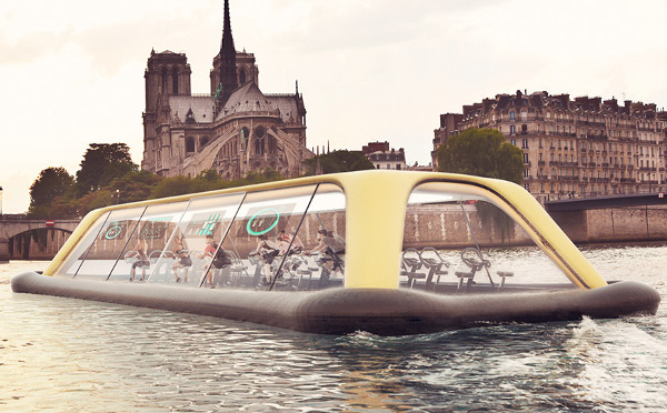 これぞ一石二鳥！パリのセーヌ川を人力で渡る“絶景ジム・ボート”が話題