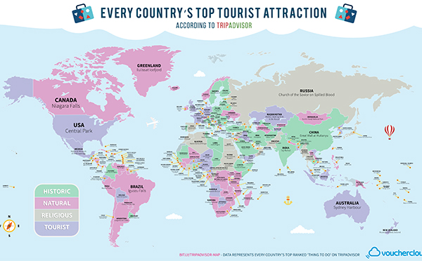 旅好きは要チェック 各国の人気観光スポットが一目で分かる世界地図が便利 Isuta イスタ 私の 好き にウソをつかない