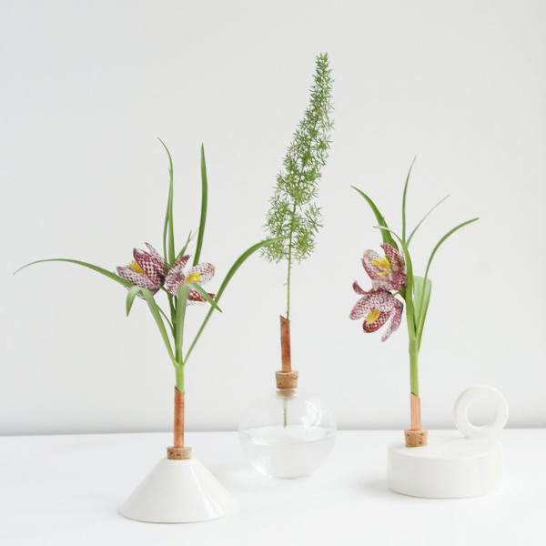 Single Flower Scandinavian Vase Trio