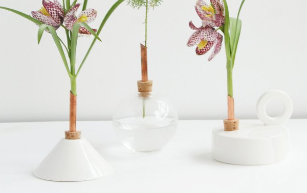 Single Flower Scandinavian Vase Trio