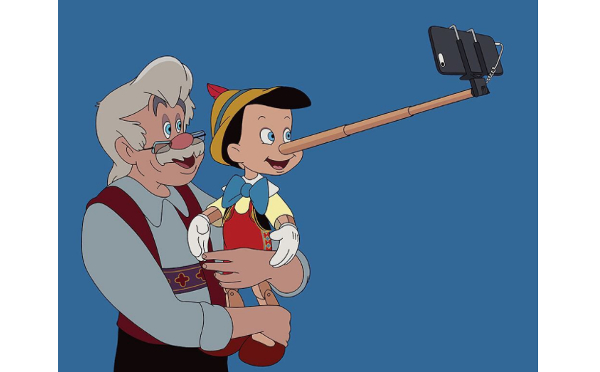 ピノキオの鼻は…セルカ棒!?ディズニー・キャラクターを現代風にアレンジしたアート作品が話題