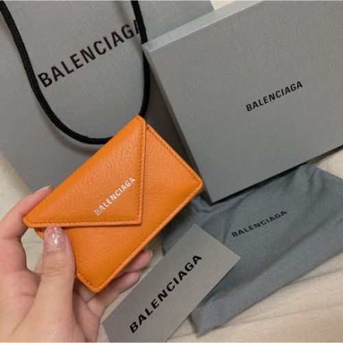 BALENCIAGA ペーパーミニウォレット ミニ財布 オレンジ | cprc.org.au