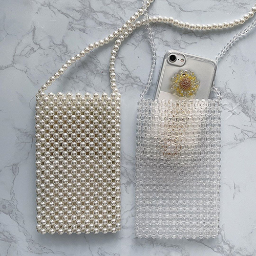 iPhoneがすっぽりそのまま入っちゃう！Lattice Les Signesの「ビーズ・パールBAG」が涼しげでかわいいんです♡