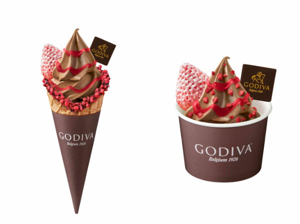 味わえるのはバレンタイン催事場だけ！GODIVAのソフトクリームにイチゴ×チョコのご褒美仕立てが勢ぞろい