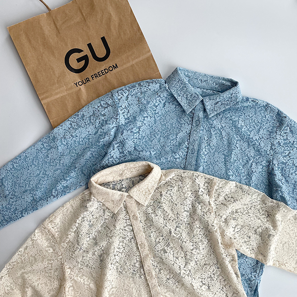 これが1000円台だなんて。GU「レースシャツ」はかわいさ満点！トップス&冷房対策の羽織りとしても便利すぎ