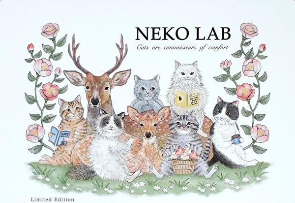 奈良 蔦屋書店、NEKO LAB のコラボクッキー缶「deer＆cats」パッケージイラスト