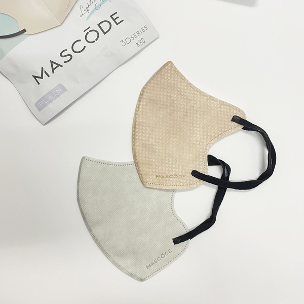 MASCODE クール3Dマスクの、ライトベージュとホワイトグレー