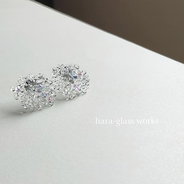 hara glass worksの「ガラスイヤリング　つぶつぶアクセサリー」