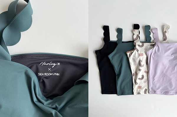 『Hurley × Sea Room lynn』の肩紐が“なみなみ”にデザインされた、キャミソール型「Hurley × SRL swim camisole」がとってもかわいい