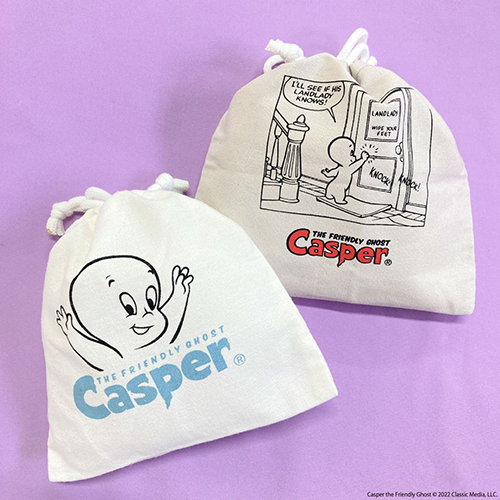 「サンキューマート × キャスパー」の「巾着」は、コミック感あるモノクロデザインがレトロかわいいアイテム