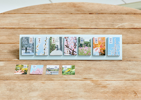日めくり付せんカレンダー「himekuri」の、写真デザイン『memory』