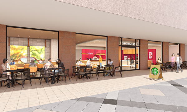 スターバックス ティー＆カフェの新店舗「恵比寿ガーデンプレイス センタープラザB1店」外観