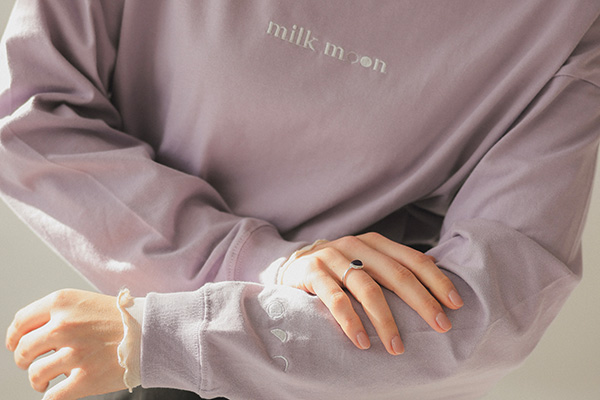 milk moon  ゆるロングTシャツ