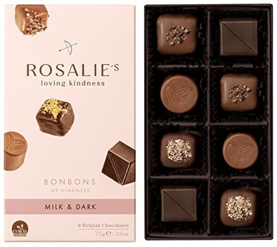 ベルギーのプレミアムチョコレートブランド「ROSALIE」の「ロザリー アソートメント ミルク＆ダーク（8粒入）」