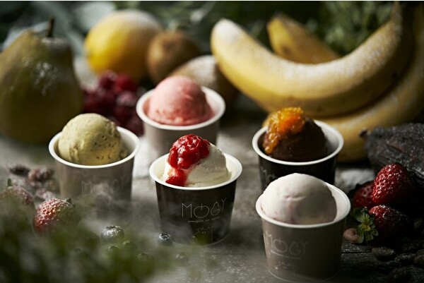 山形・黒沢温泉「おふろcafé yusa」内のフルーツアイスクリーム専門店「MOGY」のアイスクリーム