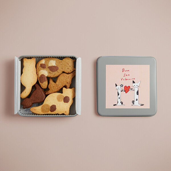 ukafeの人気アイテム「三毛猫クッキー」にバレンタイン缶が初登場！シンプルなのにかわいさ最強クラスかも…