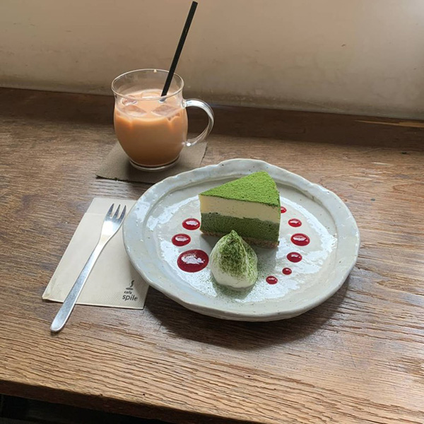 cafe spile（カフェスパイル）の「抹茶チーズケーキ」