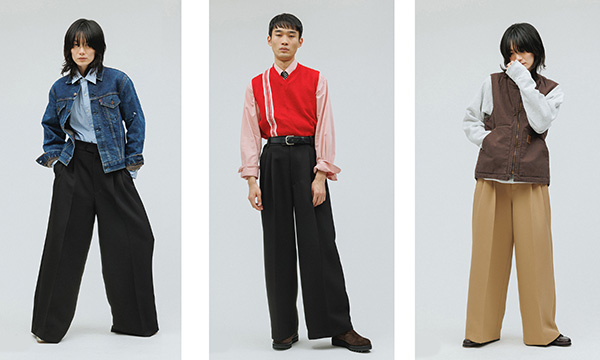「M TO R」の【SUSTAINABLE】DOUBLETUCK WIDE PANTS