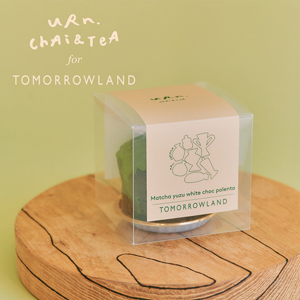 「uRn. chAi&TeA」×「トゥモローランド」コラボの「Matcha yuzu white choc polenta」