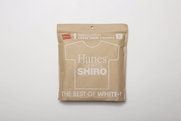ヘインズの「Hanes T-SHIRTS SHIRO」のパッケージ