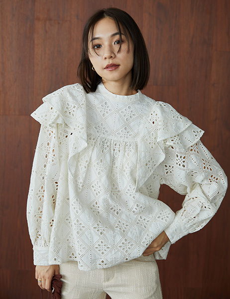 「RANDEBOO」の「Indian lace blouse」
