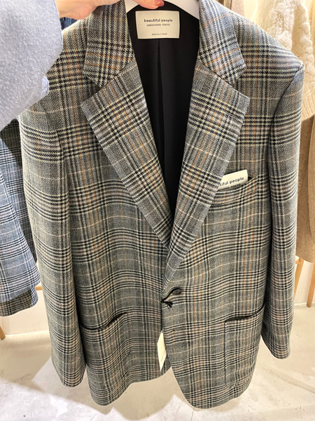 ビューティフルピープルの2023秋冬コレクション「tweed check S2B jacket」